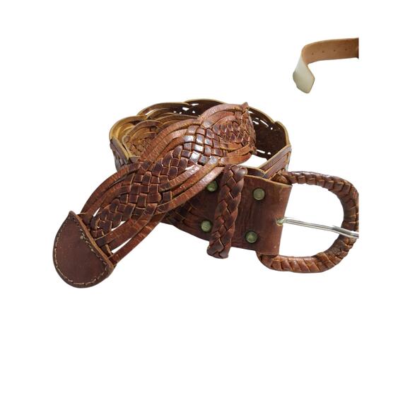 Vintage Y2K Weaved Leather Women's size 30"-32" Grunge Western Boho Casual Belt - Picture 1 of 12